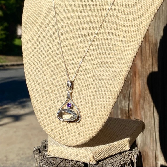 White Topaz & Amethyst Necklace - Picture 8 of 15